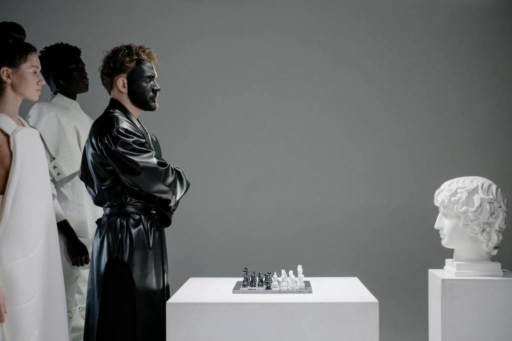 game of chess between people and art